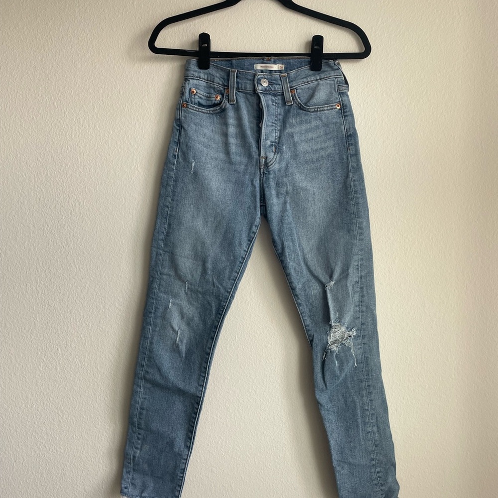 Levi's Light Blue Distressed Skinny Jeans